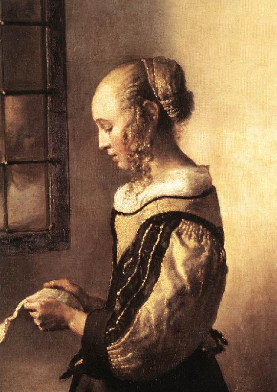 VERMEER VAN DELFT, Jan Girl Reading a Letter at an Open Window (detail) wt oil painting image